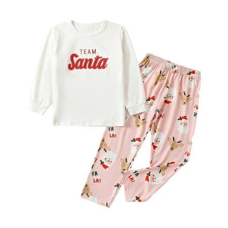 

Children s Christmas Casual Pajamas Long Sleeve Trousers Cartoon Printed Set