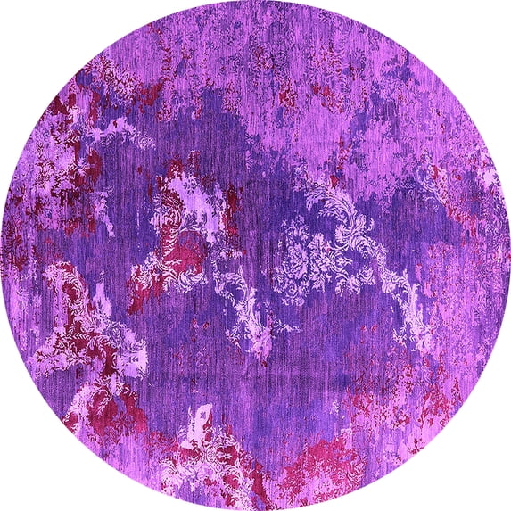 Ahgly Company Indoor Round Oriental Pink Industrial Area Rugs, 5' Round