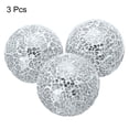 thumbnail image 3 of Uxcell 3Pcs Decorative Glass Balls 3.15 inch Orbs Centerpiece Balls Mosaic Glass Balls for Decor Bowls, Silver White, 3 of 5