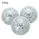 thumbnail image 3 of Uxcell 3Pcs Bolas de Vidrio Decorativas de 3.15 pulgadas, Bolas de Centro de Mosaico para Decorar Tazones, Plata Blanca, 3 of 5