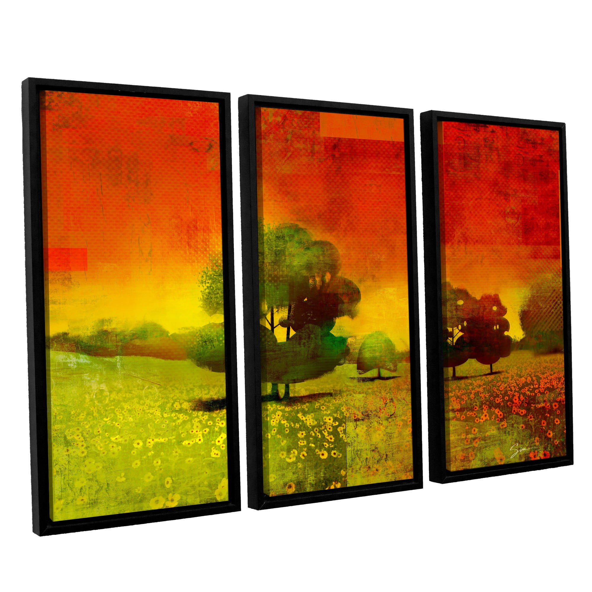 ArtWall Greg Simanson "Drenched Grace" 3-Piece Floater Framed Canvas Set