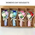thumbnail image 3 of Mothers Day Flower Mother's Day Gift 3 Roses Flower Carnation Bunch Gift Box Mothers Day Flowers for Delivery On for Wedding Vase Bouquet Floral Arrangement Home Decor Living Room Clearance Sky Blue, 3 of 5