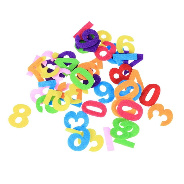 Miangastore 100pcs Colorful Non-Woven Numbers Felt Fabric Numbers Diy Sewing Patches Handmade Crafts Supplies (Mixed Color)