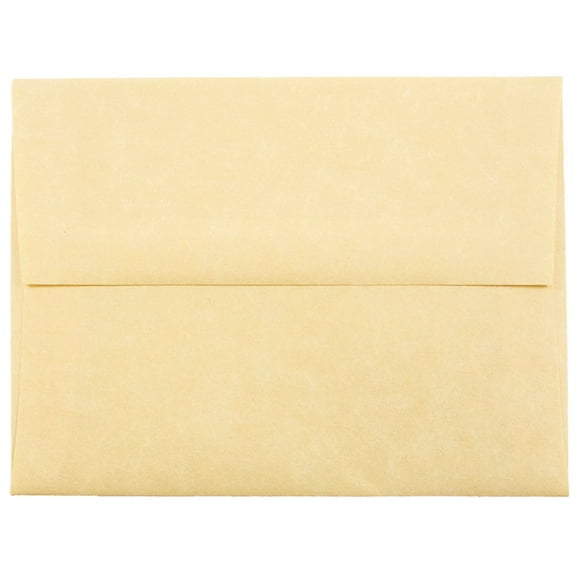 JAM Paper A2 Envelopes, 4 3/8 x 5 3/4, Gold Parchment, 25/Pack