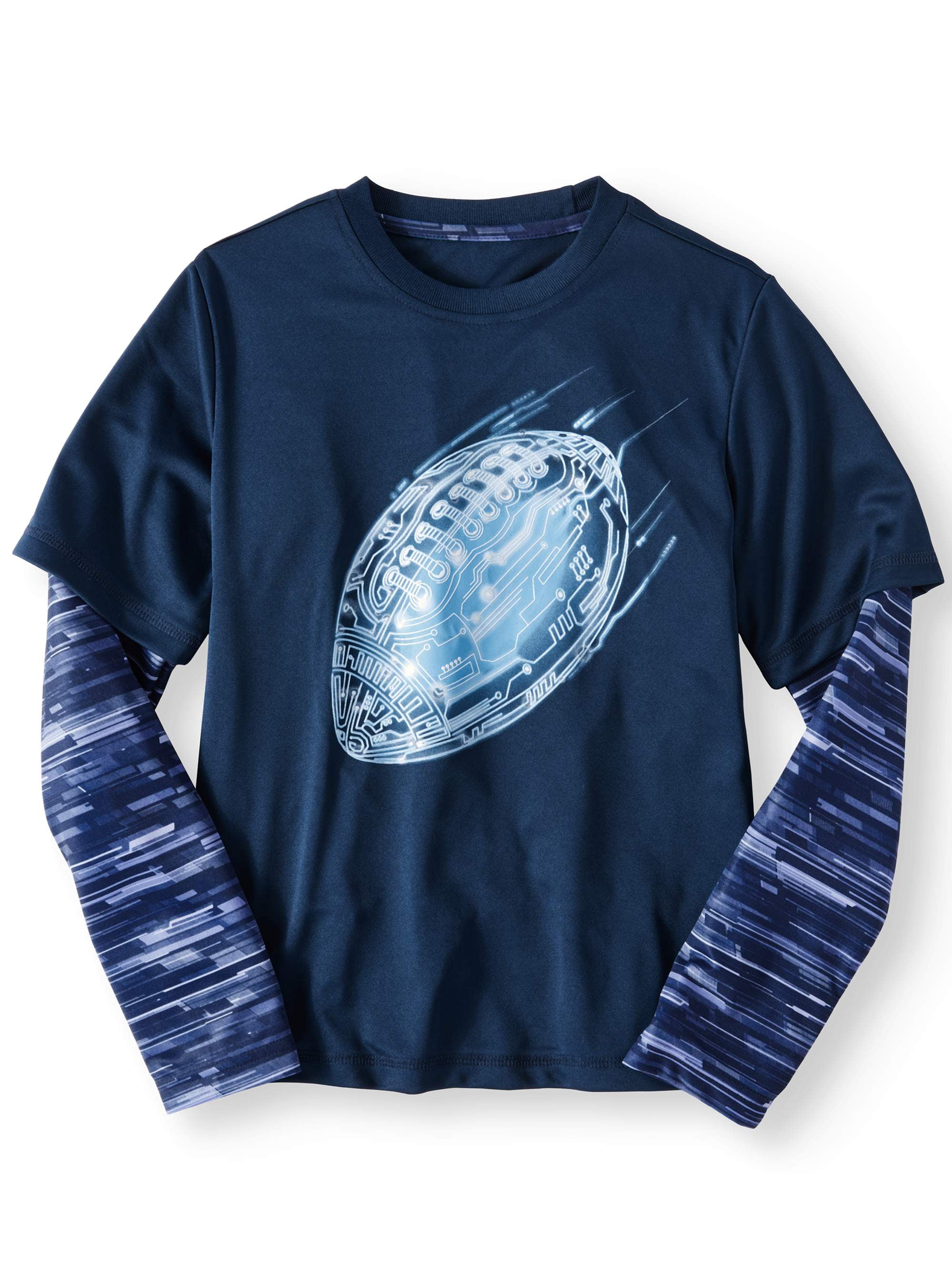 Athletic Works Long Sleeve Hangdown Graphic T-Shirt (Little Boys & Big 