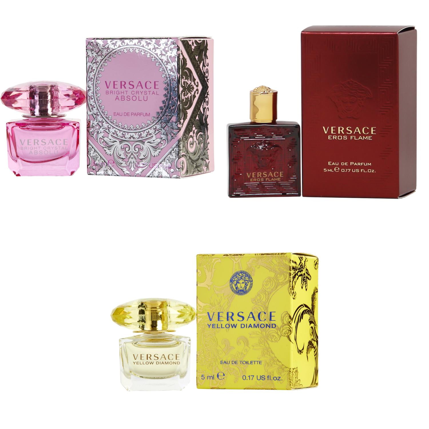 VERSACE Eros Flame 50ml オードパルファム他5品 Versace Eros Flame EDP, Eros Women EDT, Yellow Diamond EDT - 5ml