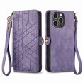 thumbnail image 2 of Nalacover Case for iPhone 14 Pro Max, with RFID Blocking Card Slot Holder, Magnetic Flip Folio Purse Case, PU Leather Zipper Handbag with Detachable Lanyard Strap For iPhone 14 Pro Max, Purple, 2 of 12