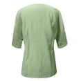 thumbnail image 5 of LIUJUNSHOP Cotton Linen Shirts for Women Loose Fit V Neck Button Comfortable Tops Trendy Blouses Casual, 5 of 5