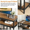 thumbnail image 5 of 58"TV Stand for 50/55/65-Inch TVs, Wood Texture Media Control Center with Open Storage Shelves, 3-Tier Metal Frame TV Stand for Living Room, Bedroom, Vintage Color, 5 of 7