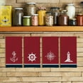 thumbnail image 2 of Nautical Boat Kitchen Dish Towels - Nautical Hand Towels, Gifts for Boat Owner, Coastal Kitchen Chenille Towels 18 X 26 Inches, Set of 4（Red）, 2 of 5