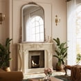 thumbnail image 4 of Gleamira 40"x 28" Arched Bathroom Mirror Vintage Vanity Mirror Wall Decorative Mirror, Antique Silver, 4 of 6