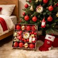 thumbnail image 5 of BadyminCSL Multi-Style Painted Christmas Ornament Ball Set, Mixed Baubles Gift Box for Farmhouse Xmas Tree Indoor Winter Holiday Decor, 5 of 8