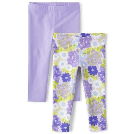 The Children's Place Toddler Girls Full Length Leggings, 2-Pack, Sizes 2T-5T
