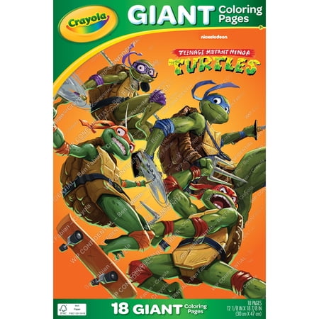Crayola Teenage Mutant Ninja Turtles Giant Coloring Pages 18 Count Arts and Crafts Classroom Must Haves Back to School TMNT Gift Ages 3 4 5 6