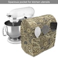 thumbnail image 2 of Paisley Stand Mixer Cover, Traditional Pattern with Flowers Leaves with Stripes Art Print, Kitchen Appliance Organizer Bag Cover with Pockets, 5 Quarts, Brown Black and White, by Ambesonne, 2 of 4