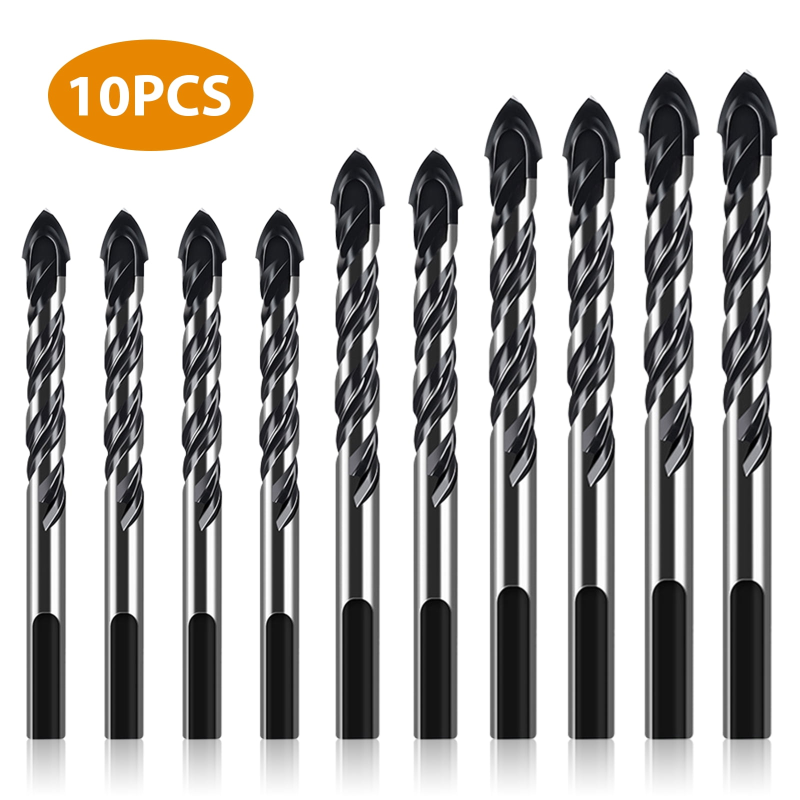 Strong and Sturdy Drill Bit Set of 5 Multi-Material Carbide Drill Bits for Ceramic Tiles Concrete Brick Glass Plastic Masonry and Wood Long Lasting 