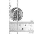 thumbnail image 4 of Nuragold 10k Real White Gold Solid Ball 2mm Moon Diamond Cut Bead Dog Tag Necklace (16"-30") Italian Jewelry for Men & Women, 4 of 6