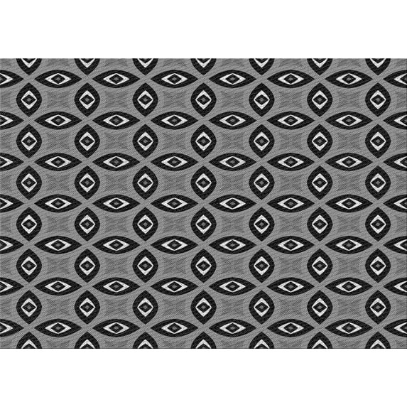 Ahgly Company Machine Washable Indoor Rectangle Transitional Charcoal Black Area Rugs, 7' x 9'