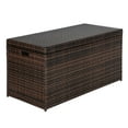 132GA Wicker Deck Box Outdoor Storage Box Waterproof Patio Pool Garden