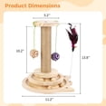 thumbnail image 7 of Sisal Scratcher Toy with Hanging Balls& 2-Tier Tracks, Wooden Cat Scratching Post, Interactive Cat Toy for Indoor Cats, Kittens, 7 of 7