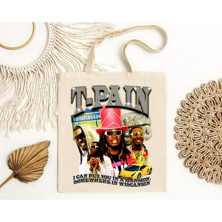 vintage T-Pain Put You In A Mansion Tote Bag  Tote Bag ® Your Go To For Effortless Fashion.-TH11833