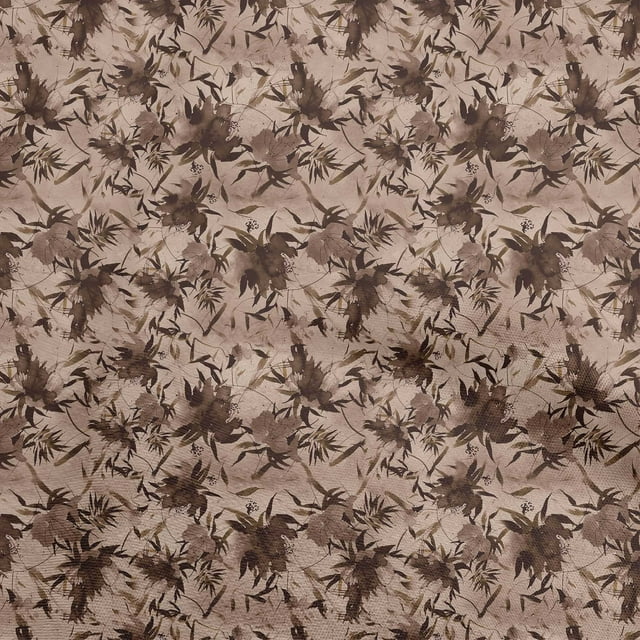oneOone Rayon Brown Fabric Abstract Floral Craft Projects Decor Fabric Printed By The Yard 56 Inch Wide
