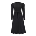 thumbnail image 6 of OBEEII Sweater Dresses for Women 2024 Fashion Black Knitted Maxi Dresses Belted Dresses Casual Dress, 6 of 9