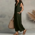 thumbnail image 5 of Women's Collared Button Down Maxi Shirt Dress, Long Sleeve Split Hem Solid Color Casual Long Dress for Spring Summer Daily Vacation Wear 08-Green L, 5 of 5