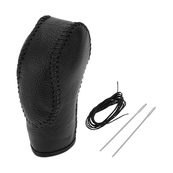 Unique Bargains Gear Shift Knob Cover for Ford Focus 2012-2018 Anti-Slip Stick Shifting Handle Protector Faux Leather 1 Pc Pebbled Black