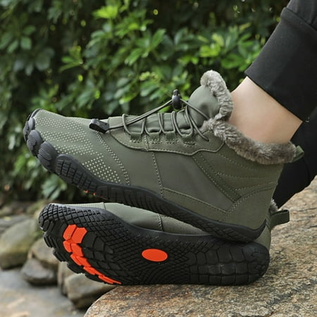 

Warm Snow Boots Plush Lined Hiking Shoes Sneakers For Women Men 39 Green Fangkenuo