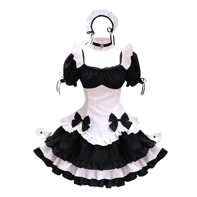 Disfraz de cosplay HUOGUO, precioso vestido de sirvienta para mujer