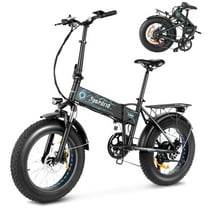 Speedrid 500W Folding Electric Bike for Adults, 20" x 4.0" Fat Tire Ebike with 48V 10.4Ah Large Removable Battery Electric Bicycle, 50 Miles Max Range, Front Suspension Fork and 7 Speed UL2849