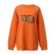 thumbnail image 2 of Gibobby Sudadera sin capucha y ocio Sudadera holgada para mujer con estampado de letras, manga caída y diseño sin capucha (Anaranjado, S), 2 of 3