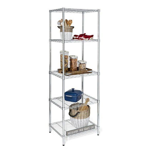 Honey-Can-Do 5-Tier Heavy Duty Adjustable Storage Shelving Unit, Chrome