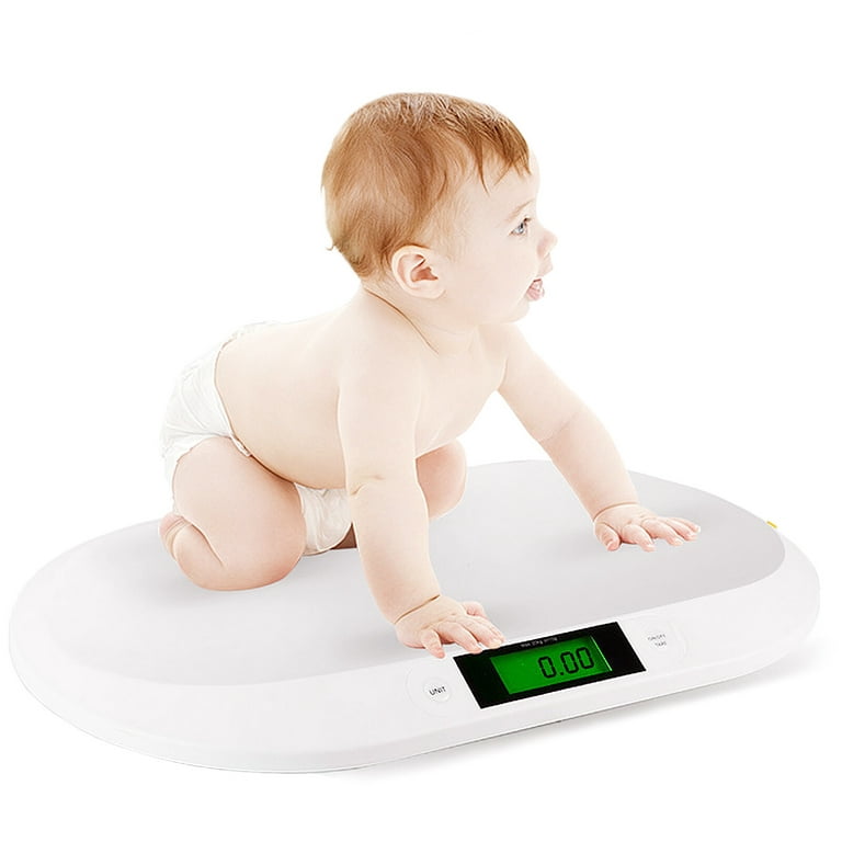 TeamSky Baby Scale, Portable Digital Pet Scale for Infant, Newborn, Puppy,  Cat, Small Animals and Kitchen Food, LCD Display with Tape Measure, White 