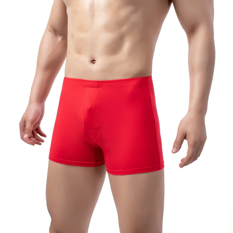 Zuwimk Mens Underwear Briefs,Men's Comfort Flex Fit Ultra Lightweight Mesh  Boxer Brief Red,4XL 