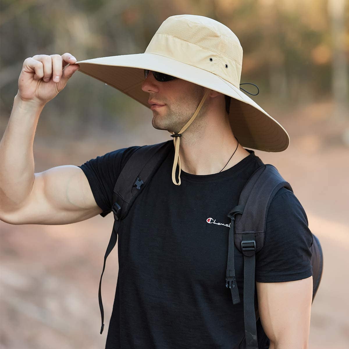 Leotruny Super Wide Brim Bucket Hat UPF50 Waterproof Sun Hat for Fishing Hiking Camping 