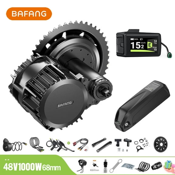 BAFANG Mid Drive Kit 1000W BBS-HD Electric Bike Conversion Kit 48V Ebike Conversion Kit for 68-73MM Mountain Bike Road Bike DPC080 Display and 48V13Ah Shark Battery