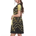 thumbnail image 2 of Balery Gold Spider On The Web Vestidos sueltos de manga corta para mujer, vestidos de verano 2025, vestidos casuales de corte A con vuelo., 2 of 6