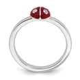 thumbnail image 2 of Sterling Silver Stackable Expressions Red & Black Enamel w/Diamond Ring - Size 8, 2 of 3