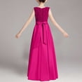 thumbnail image 5 of AHTJRT Dresses for Girls Sequin Glitter Satin Silk Sleeveless A-Line Formal Dress Birthday Party Wedding Gowns Princess Dress Hot Pink 3-4 Years, 5 of 8