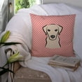 thumbnail image 3 of Caroline's Treasures BB1222PW1414 Checkerboard Pink Yellow Labrador Canvas Fabric Decorative Pillow , 14Hx14W,, 3 of 4