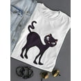 thumbnail image 3 of Black Cat Cartoon T-Shirt Women -Image by Shutterstock, Female Large, 3 of 4