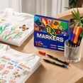 thumbnail image 5 of Fabric Markers Set, 12 Colors Non Toxic Permanent Textile Paint Pens Fine Point Tip for Clothing, Shirts, Sneakers, Totes, Bags & Canvas DIY Art, 5 of 5