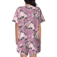 thumbnail image 3 of Naloa Rose Flowers Women's Short-Sleeved Pajama Set, Loungewear, Summer pajamas, Breathable Cozy - X-Large, 3 of 9