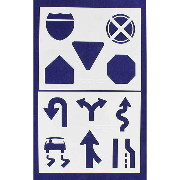 US Road Sign Stencils Mylar 2 Pieces of 14 Mil 8" X 10" - Painting /Crafts/ Templates