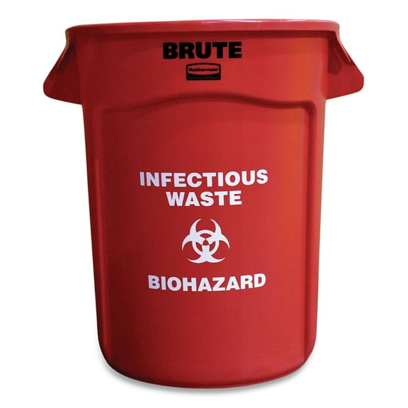 Special Made RCP263294RED 32 gal Brute Container with Imprint