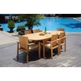 thumbnail image 6 of Grade-A Teak Dining Set: 6 Seater 7 Pc: 94" Oval Table And 6 Clipper Stacking Arm Chairs Outdoor Patio WholesaleTeak #51CP2207, 6 of 6
