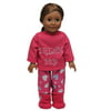 """Dream Big"" Pajamas: PJ Pants, Tee Shirt, Slippers Fits 18"" Doll Clothes & Accessories"