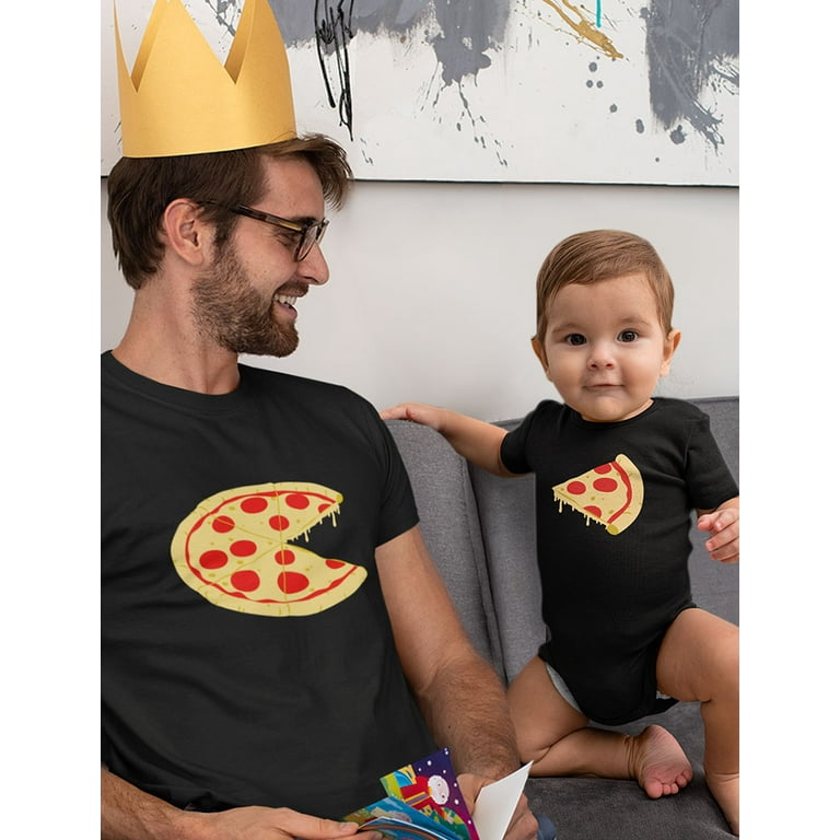 Pizza Pie Slice Dad Baby Set Baby Bodysuit Men s T Shirt Shower Gift Dad Black Small Baby Black 18M 12 18M
